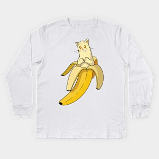 Banana Cat Kids Long Sleeve T-Shirt